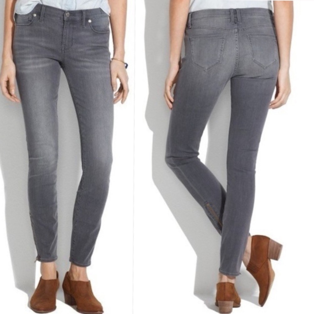 MADEWELL 8” Rise Skinny Skinny Ankle Stretch Gray Jeans Size 26